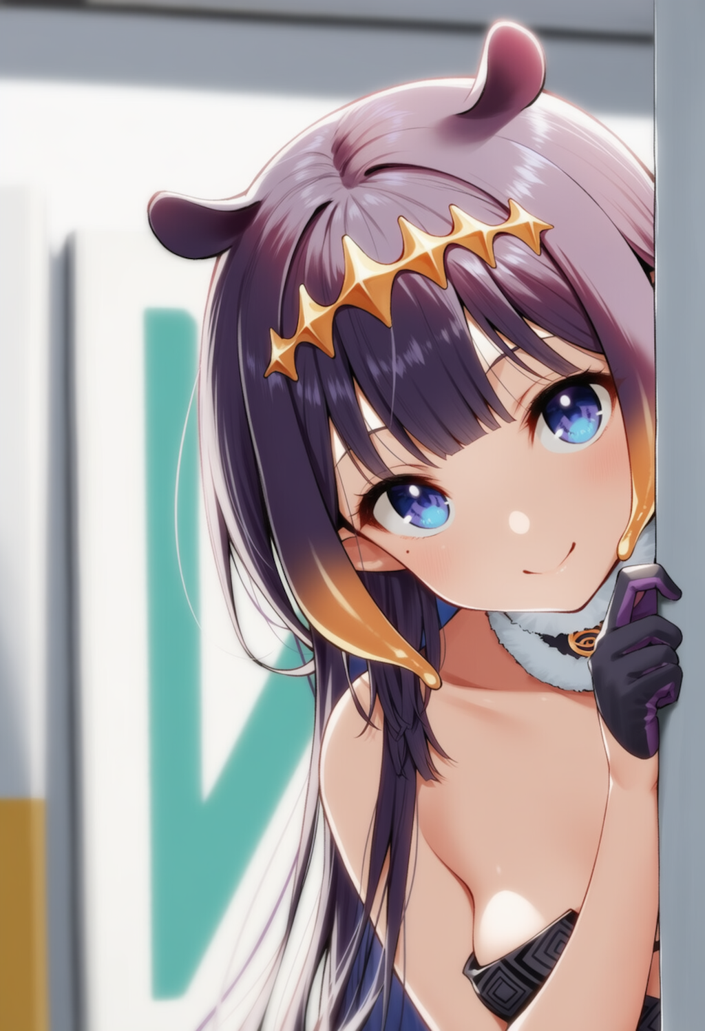 イナちゃんが物陰からジッと見つめているだけ