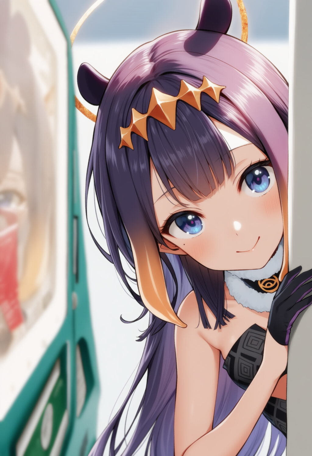 イナちゃんが物陰からジッと見つめているだけ