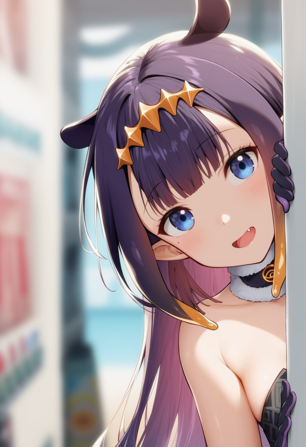 イナちゃんが物陰からジッと見つめているだけ