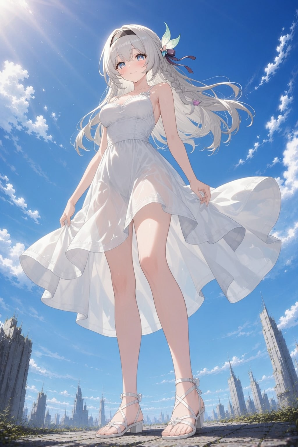 白ワンピ