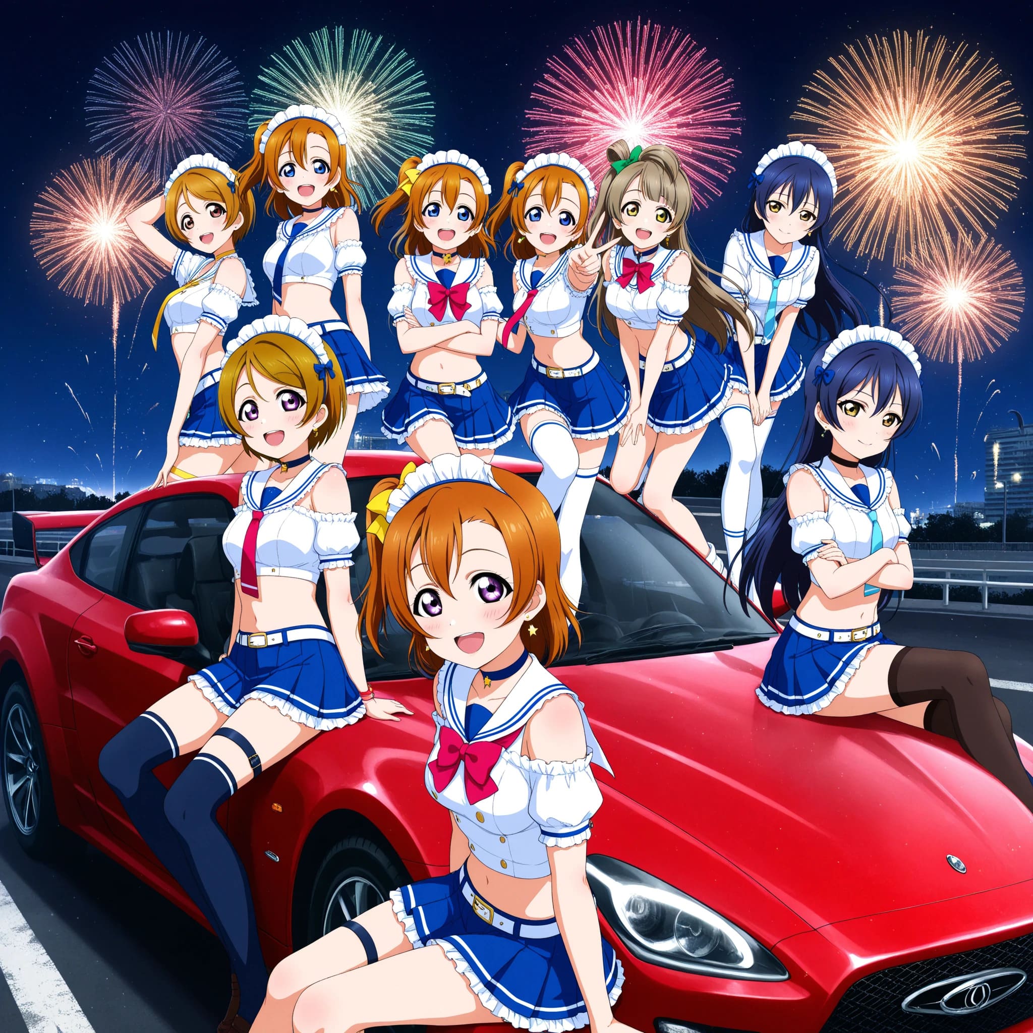 ラブライブキャラと車 | の人気AIイラスト・グラビア