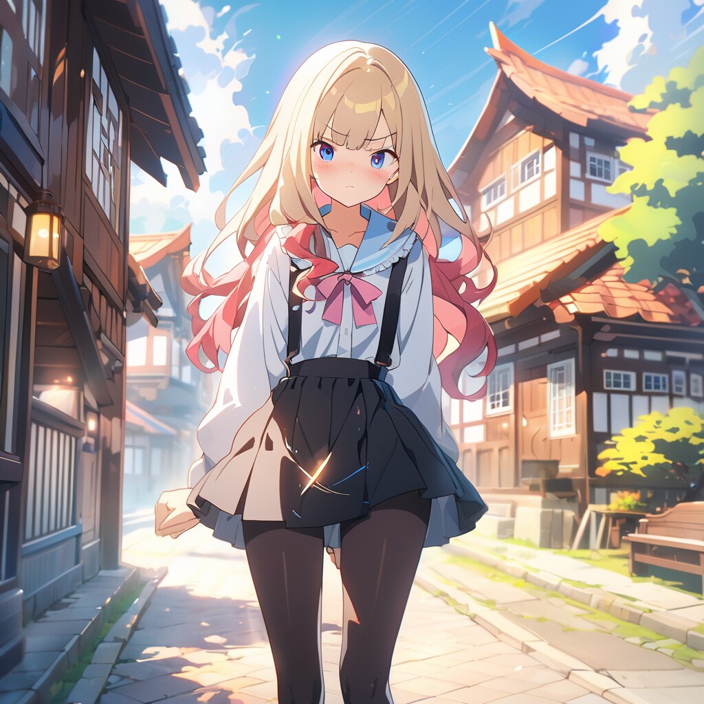 黒タイツに身を包んだツンデレ金髪娘 | の人気AIイラスト・グラビア