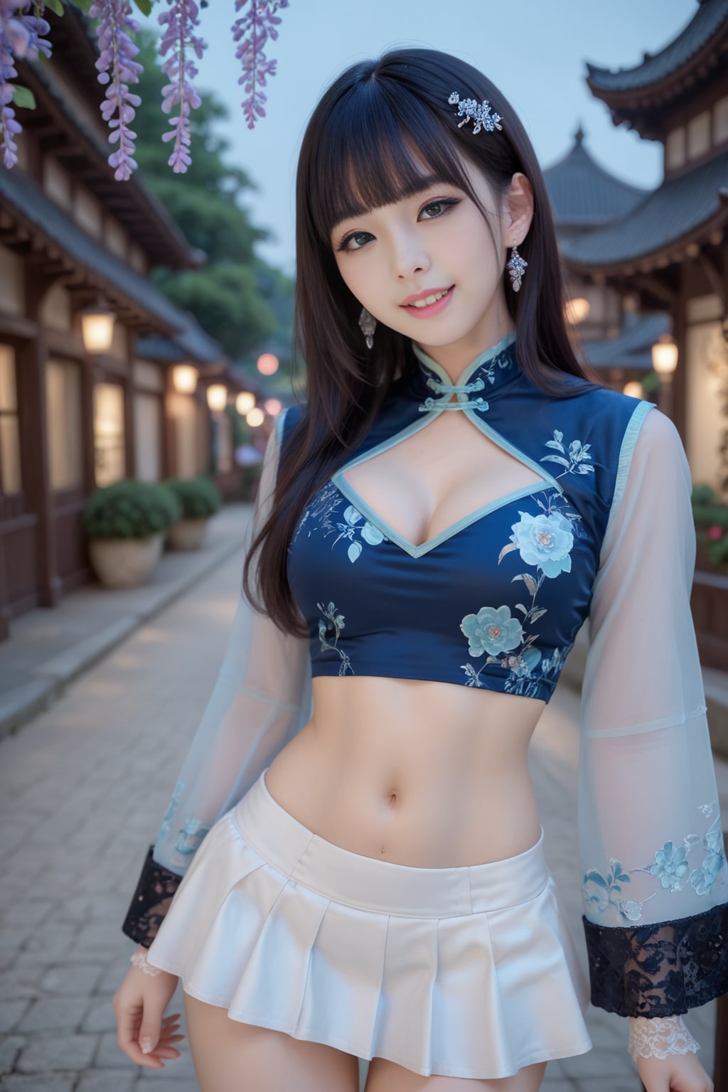 青のチャイナドレス