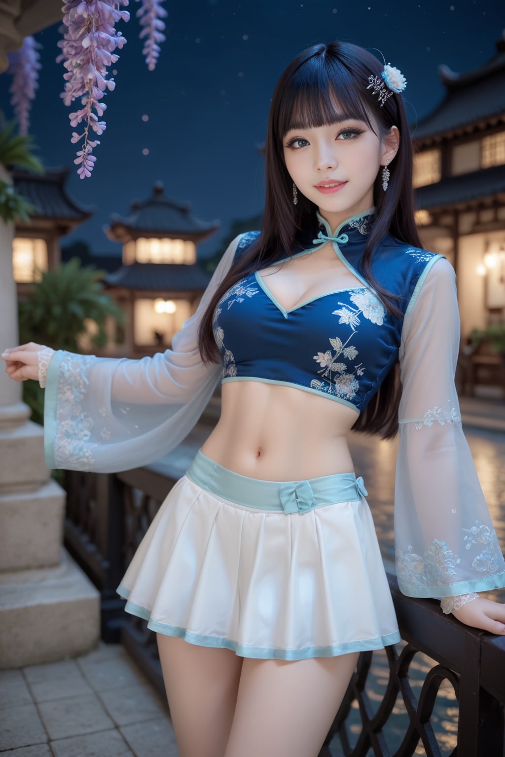 青のチャイナドレス