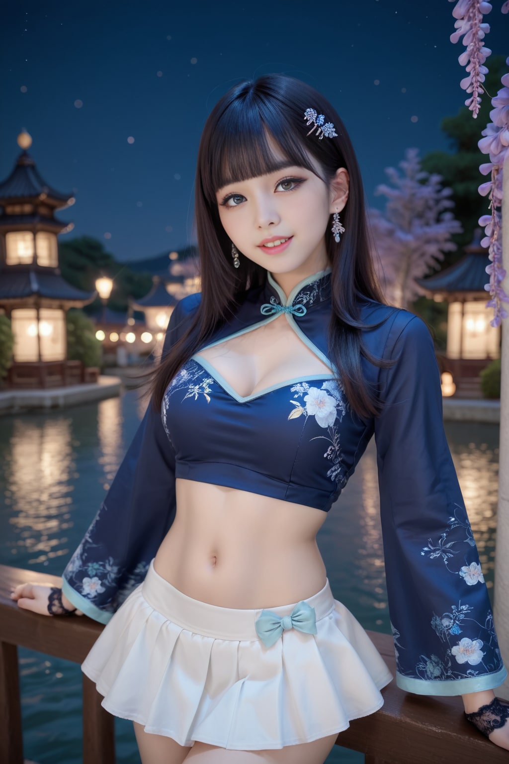 青のチャイナドレス