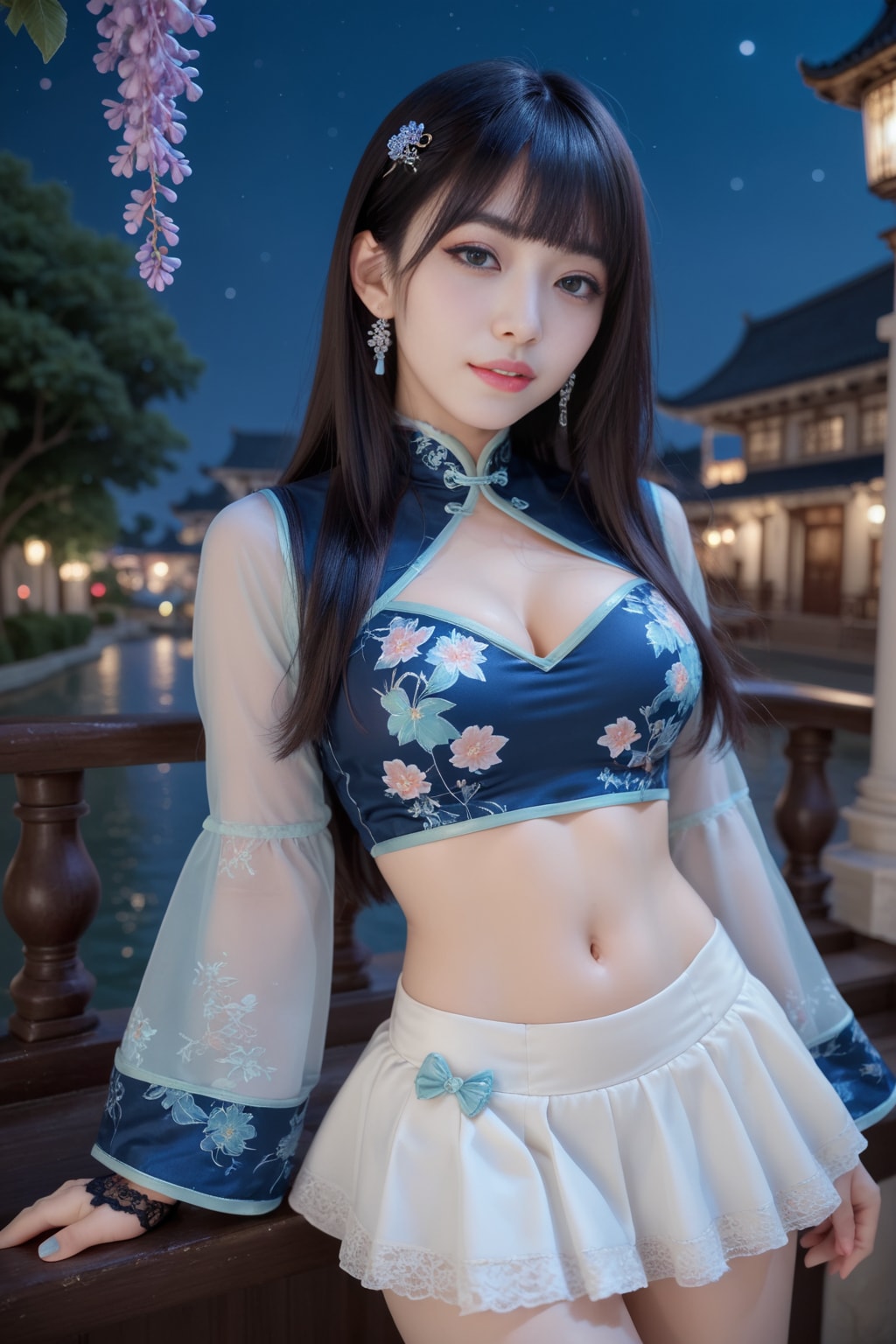 青のチャイナドレス