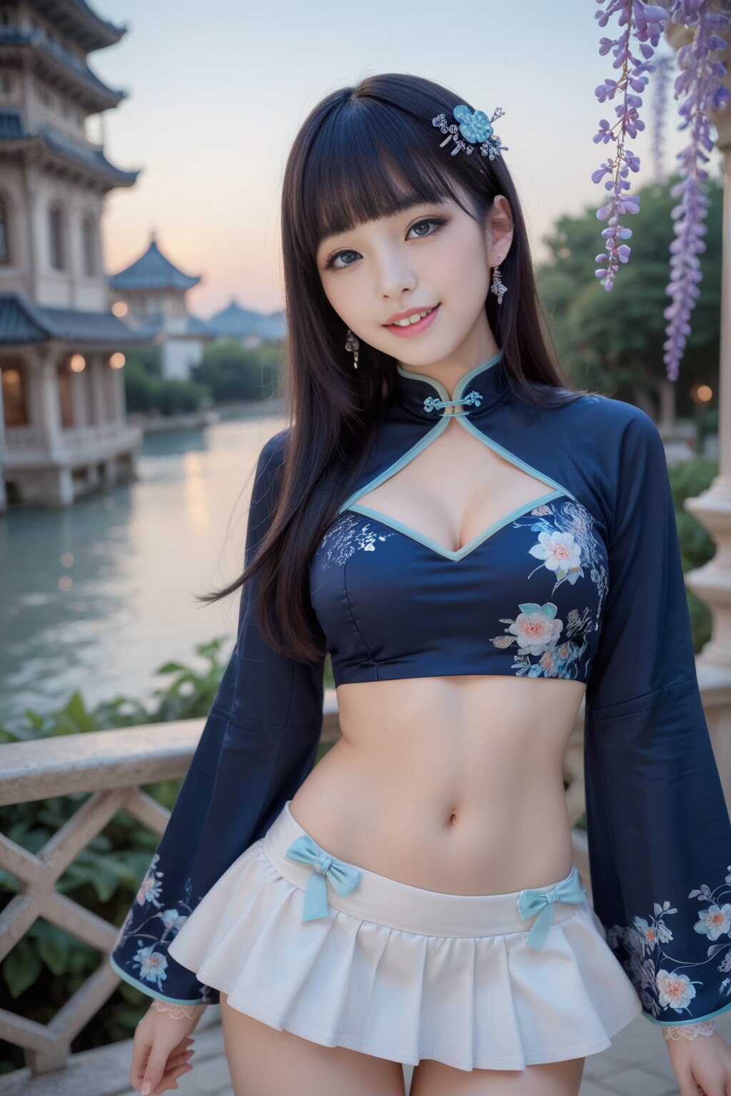 青のチャイナドレス