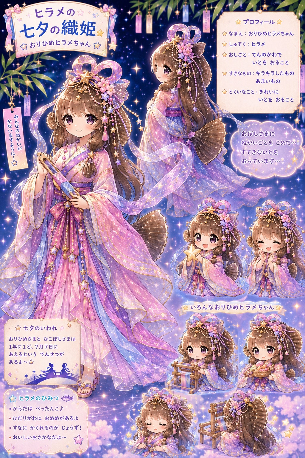 おりひめヒラメちゃん（擬人化版）