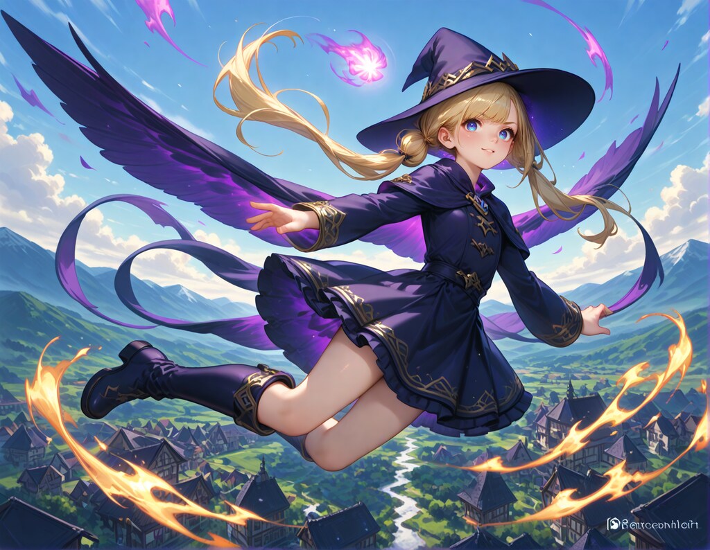 空飛ぶツインテ魔女ちゃん