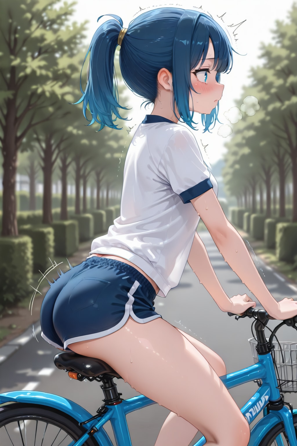 自転車のサドルに座る_LUV