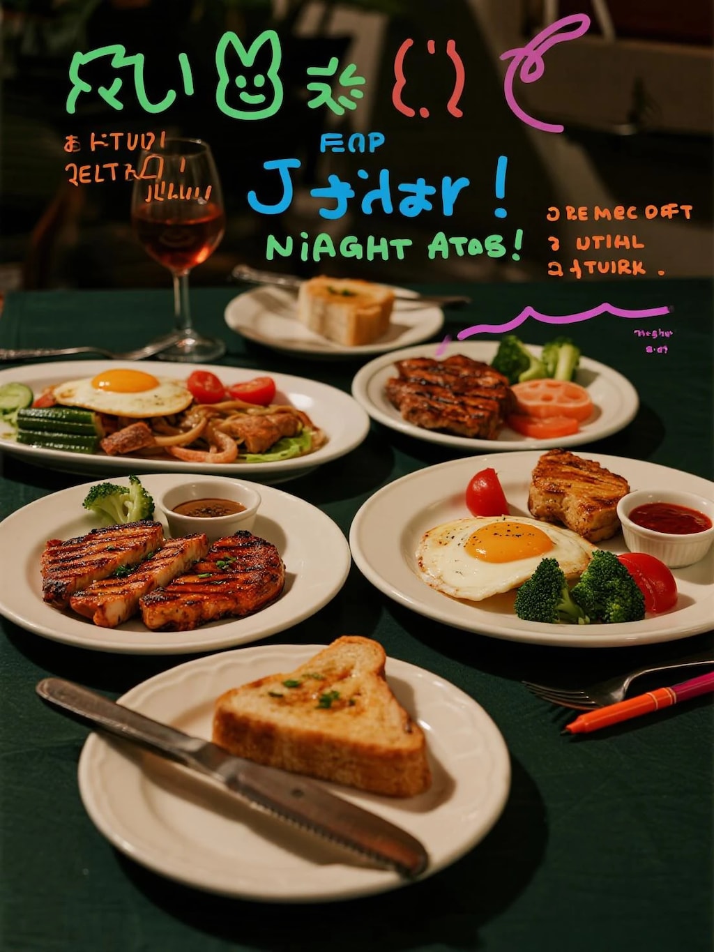 深夜グルメの手書き解説