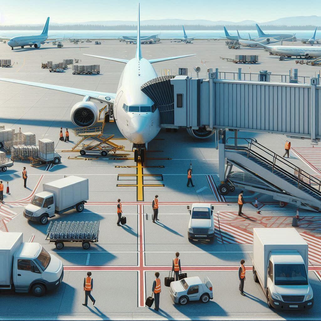 エプロンと聞いて（空港の駐機場）