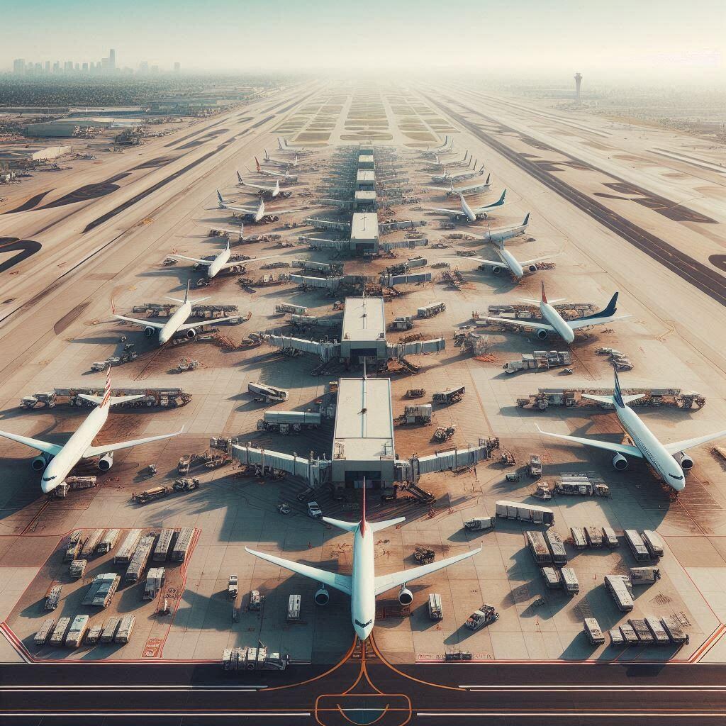 エプロンと聞いて（空港の駐機場）