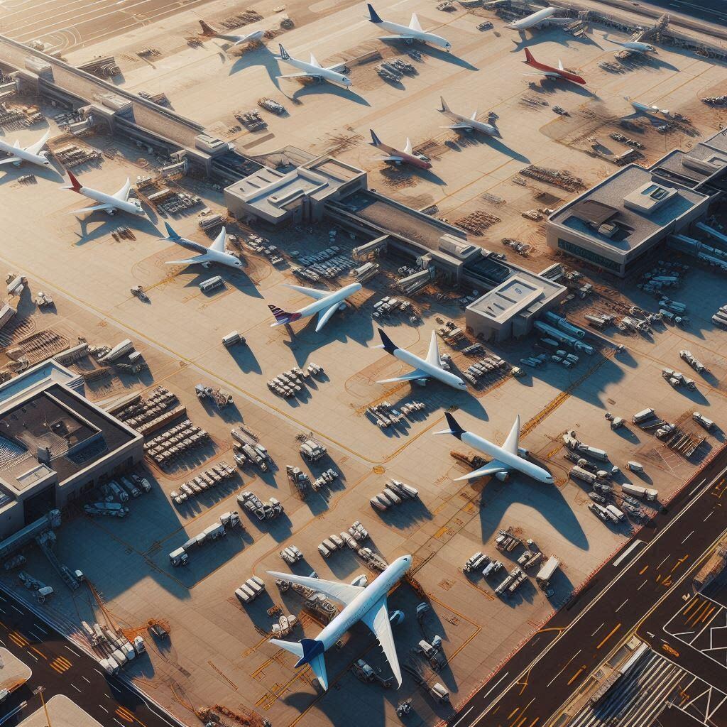 エプロンと聞いて（空港の駐機場）