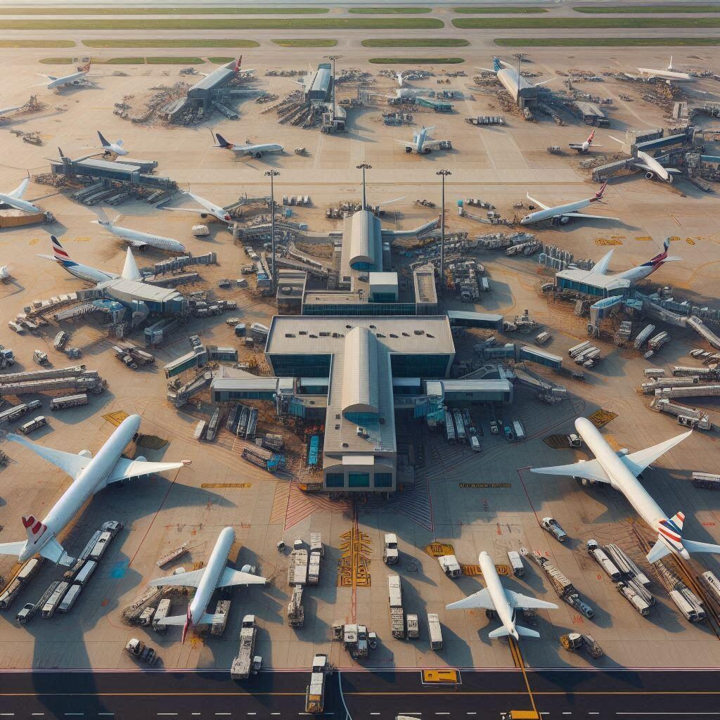 エプロンと聞いて（空港の駐機場）