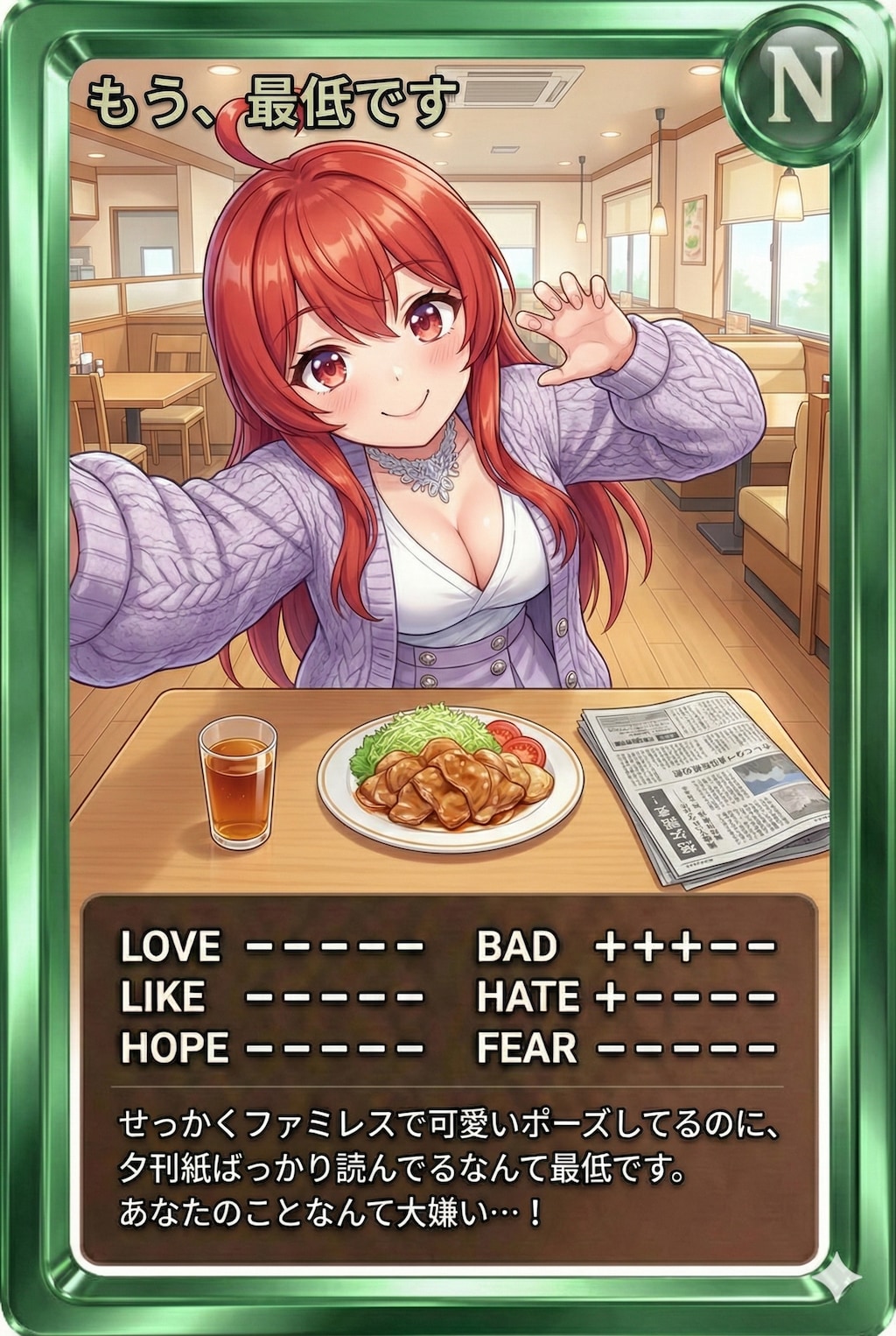 昼カード「もう、最低です」