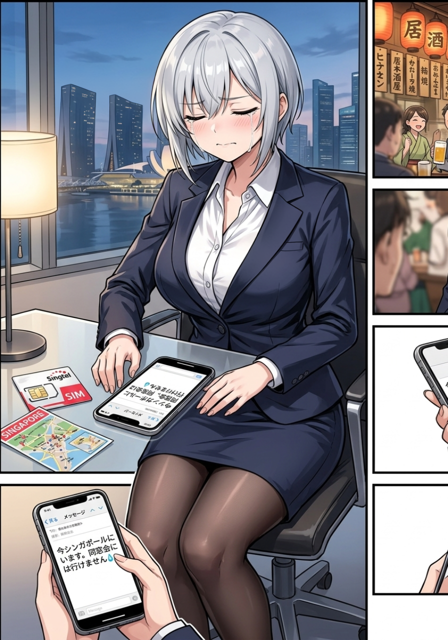 今シンガポールにいます。同窓会には行けません💧 | の人気AIイラスト・グラビア
