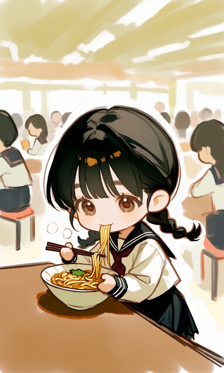 今日は学食でそば | の人気AIイラスト・グラビア