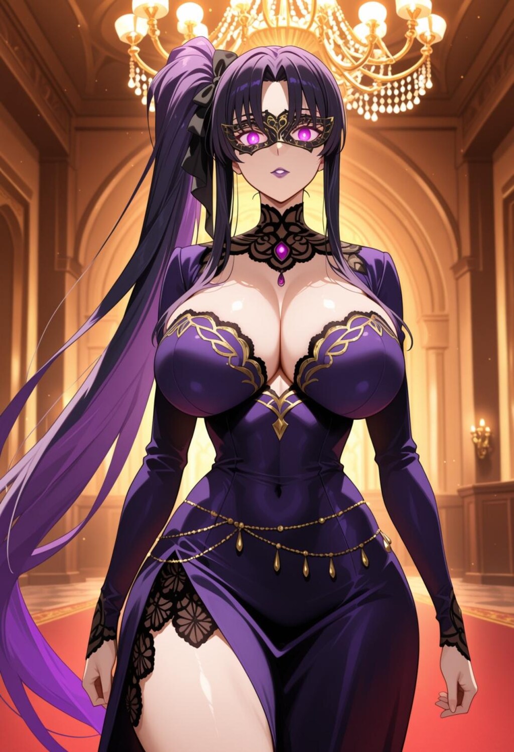 仮面舞踏会潜入＆マスクで働くコスプレ復讐者人妻
