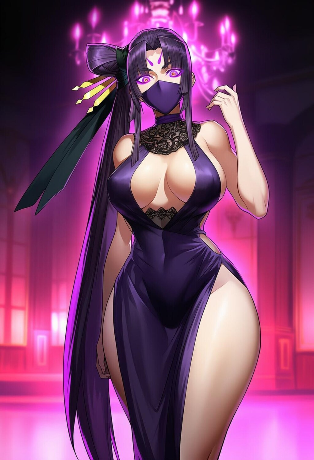 仮面舞踏会潜入＆マスクで働くコスプレ復讐者人妻