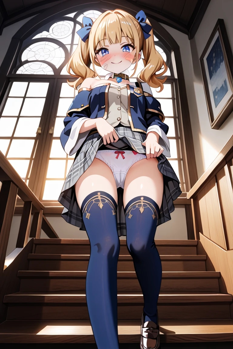 べ、別に…制服のスカートめくって白パンツ見せてるわけじゃないんだから！ ……でも、ドキドキしちゃうよぉ…♡