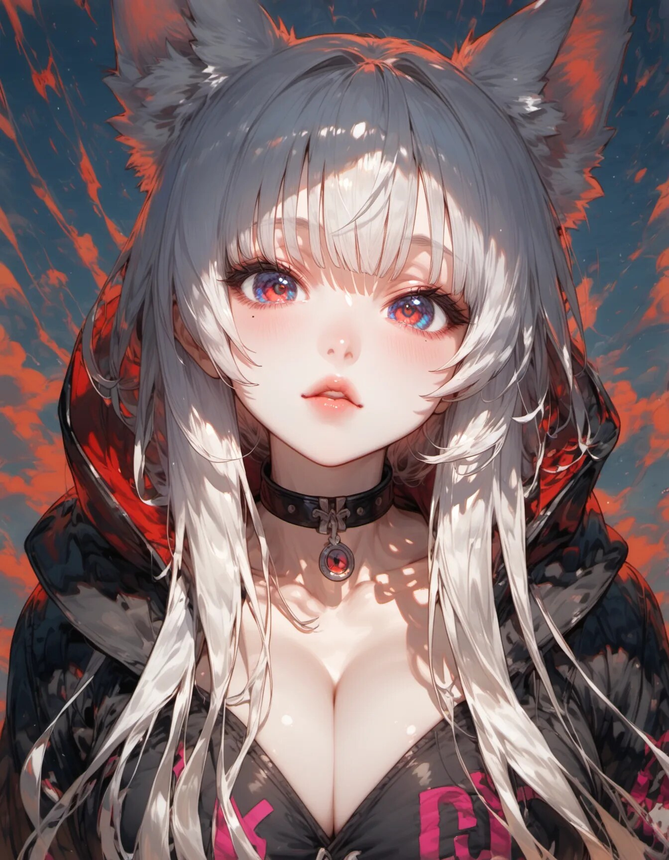 Silver Fur Against the Crimson | の人気AIイラスト・グラビア