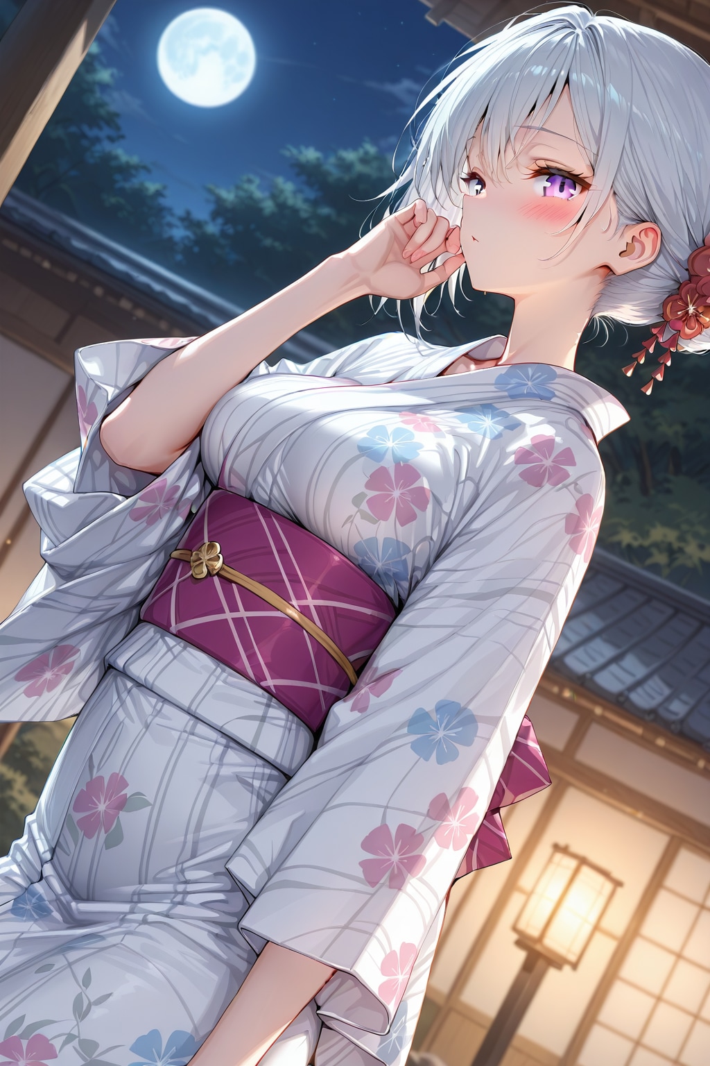 (1399)銀髪ちゃん浴衣