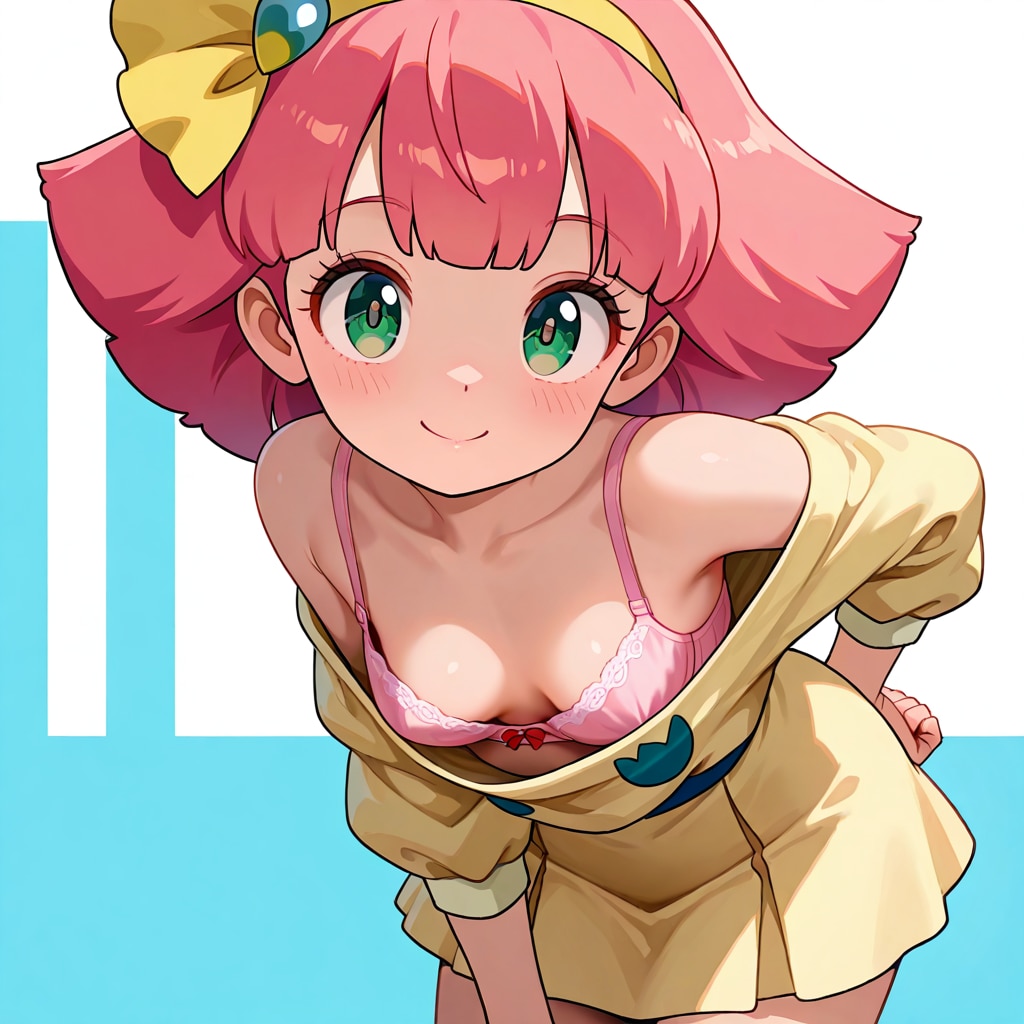 ミンキーモモ　前屈み胸チラ
