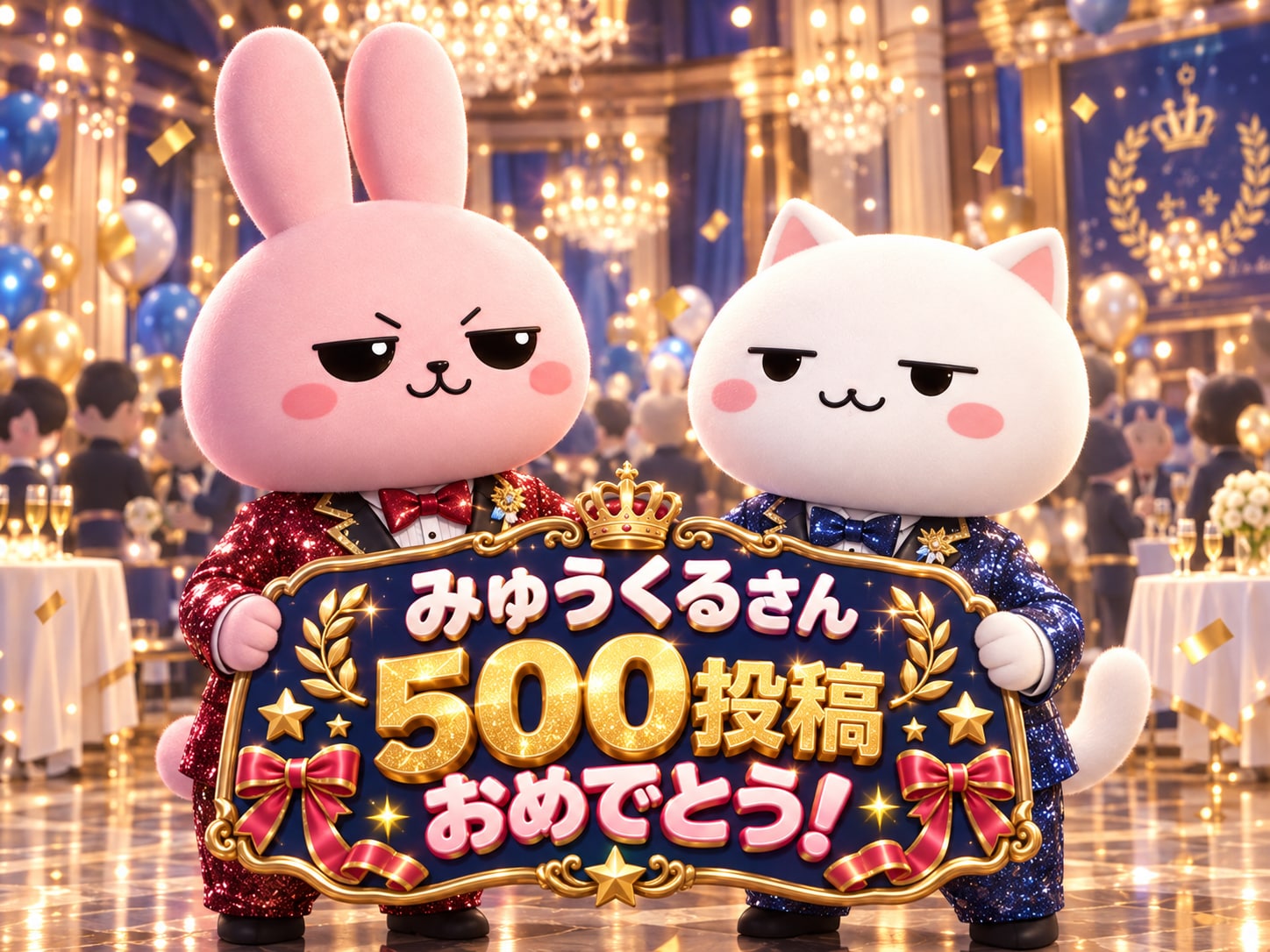みゅうくるさん、500投稿おめでとう！ | の人気AIイラスト・グラビア