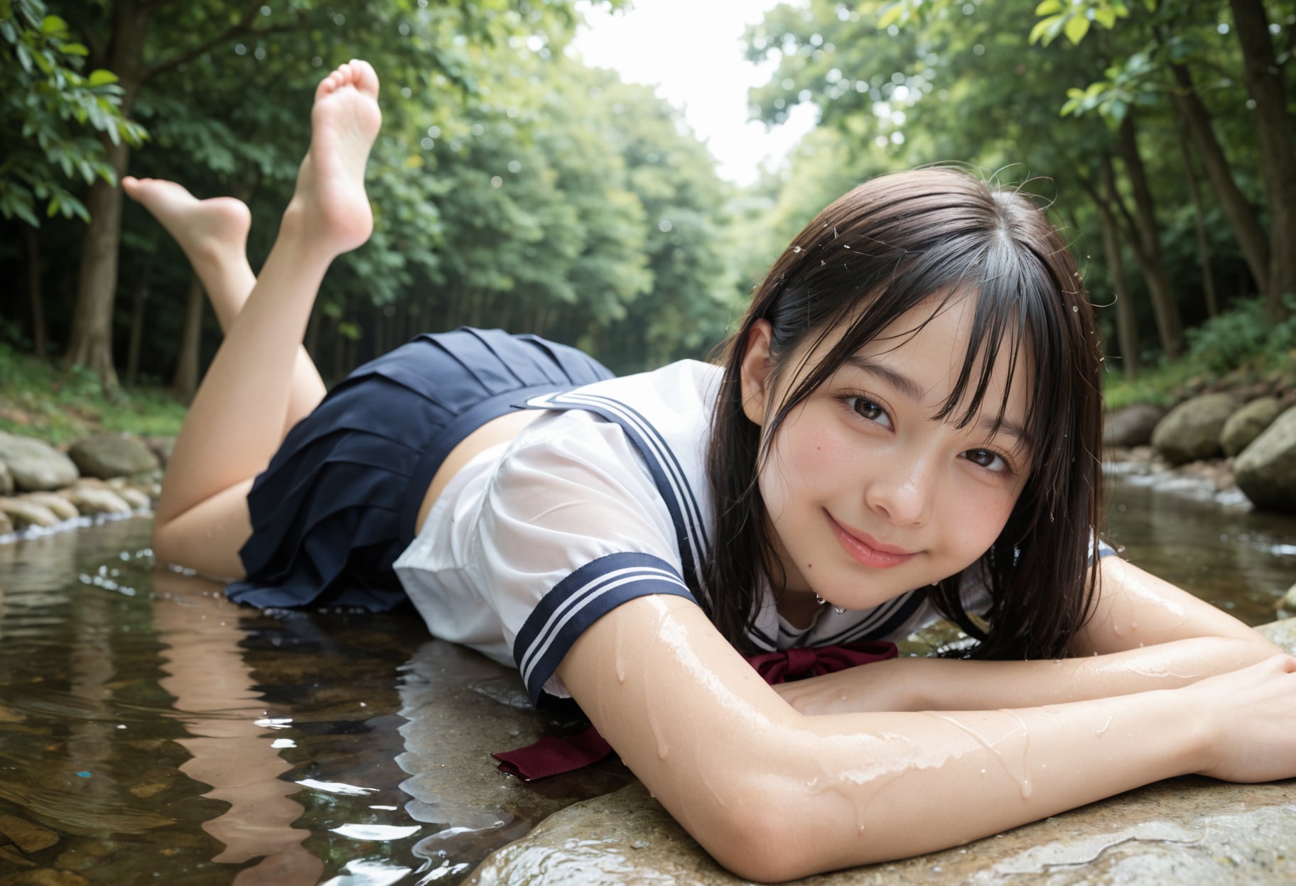 制服川遊び 3/3
