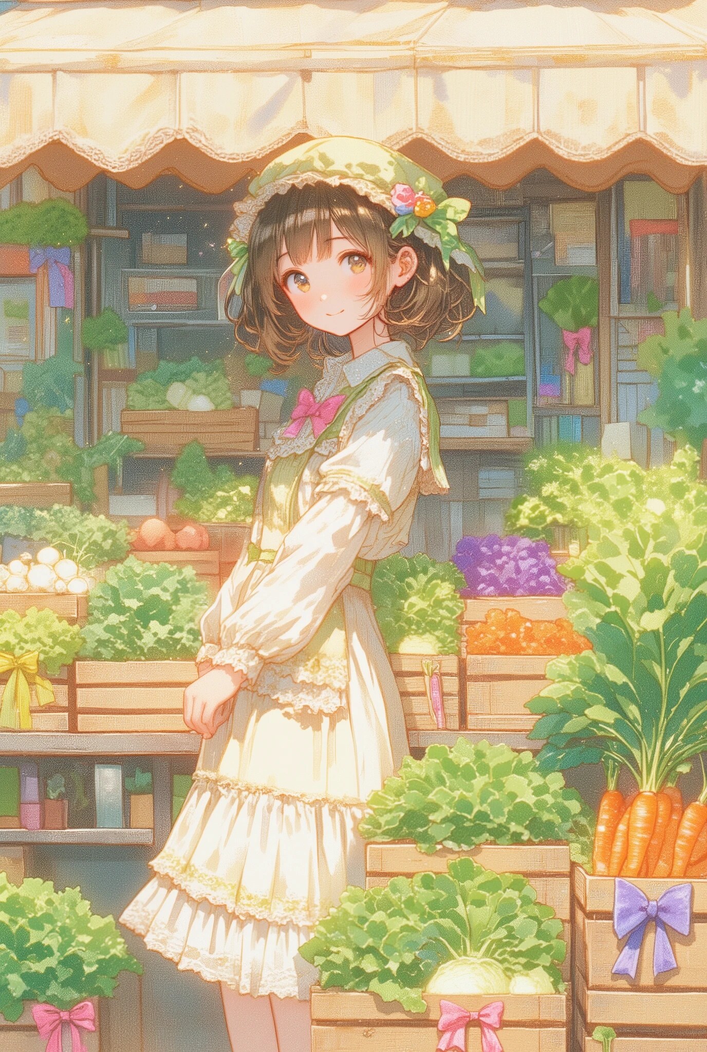 春のフリフリ八百屋さん | の人気AIイラスト・グラビア