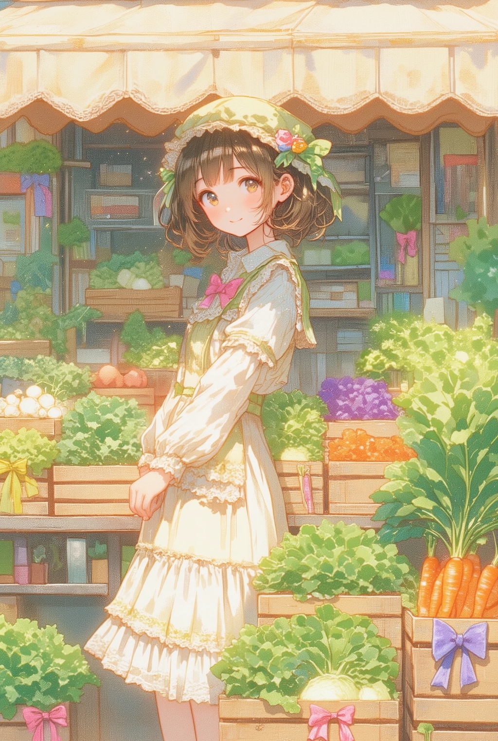 春のフリフリ八百屋さん