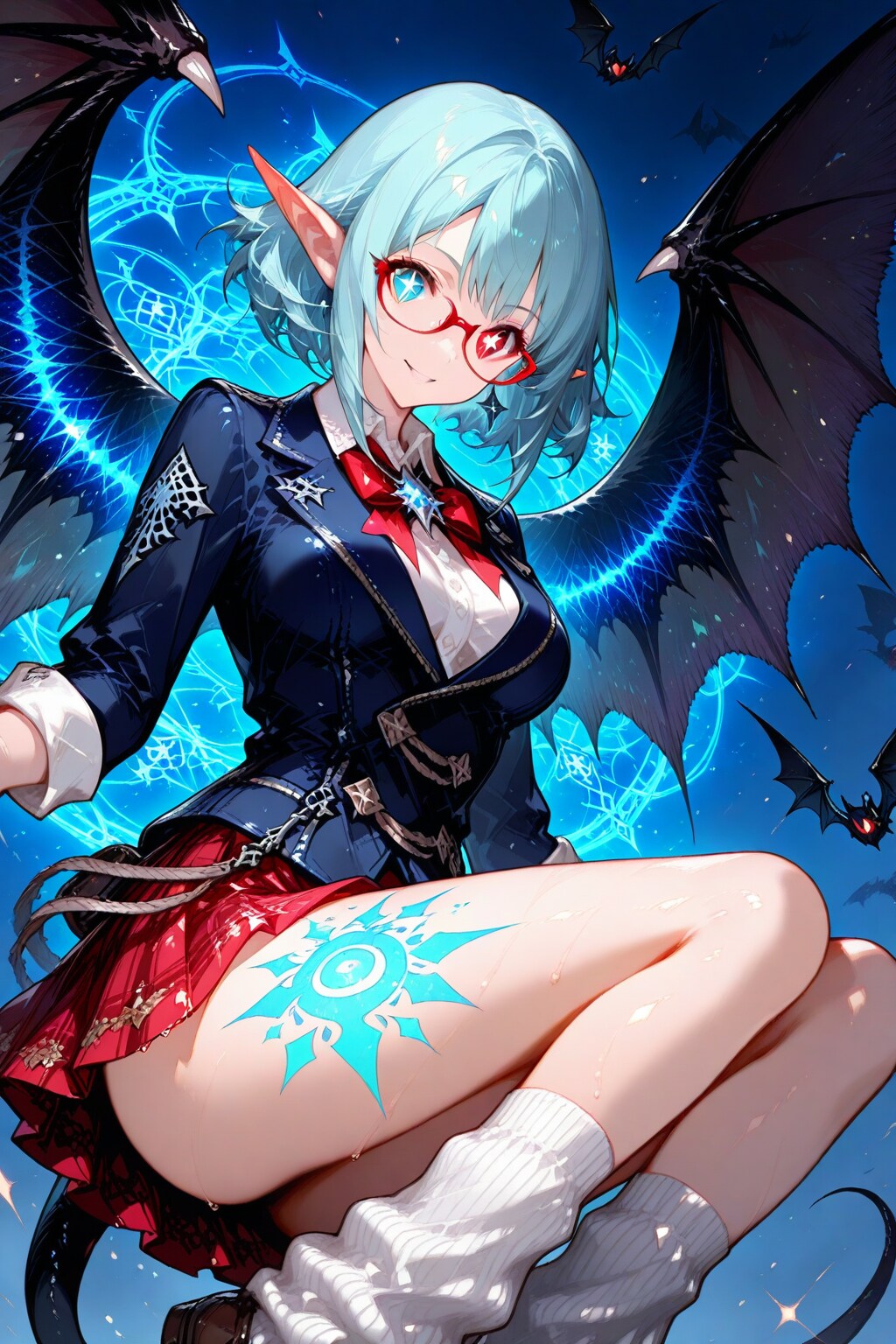 赤縁メガネJKサキュバスのリコちゃん♡