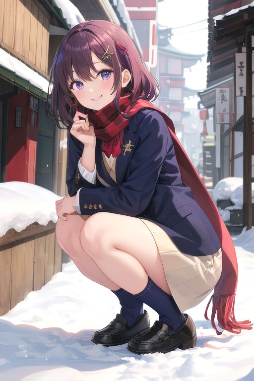 雪積もる街角