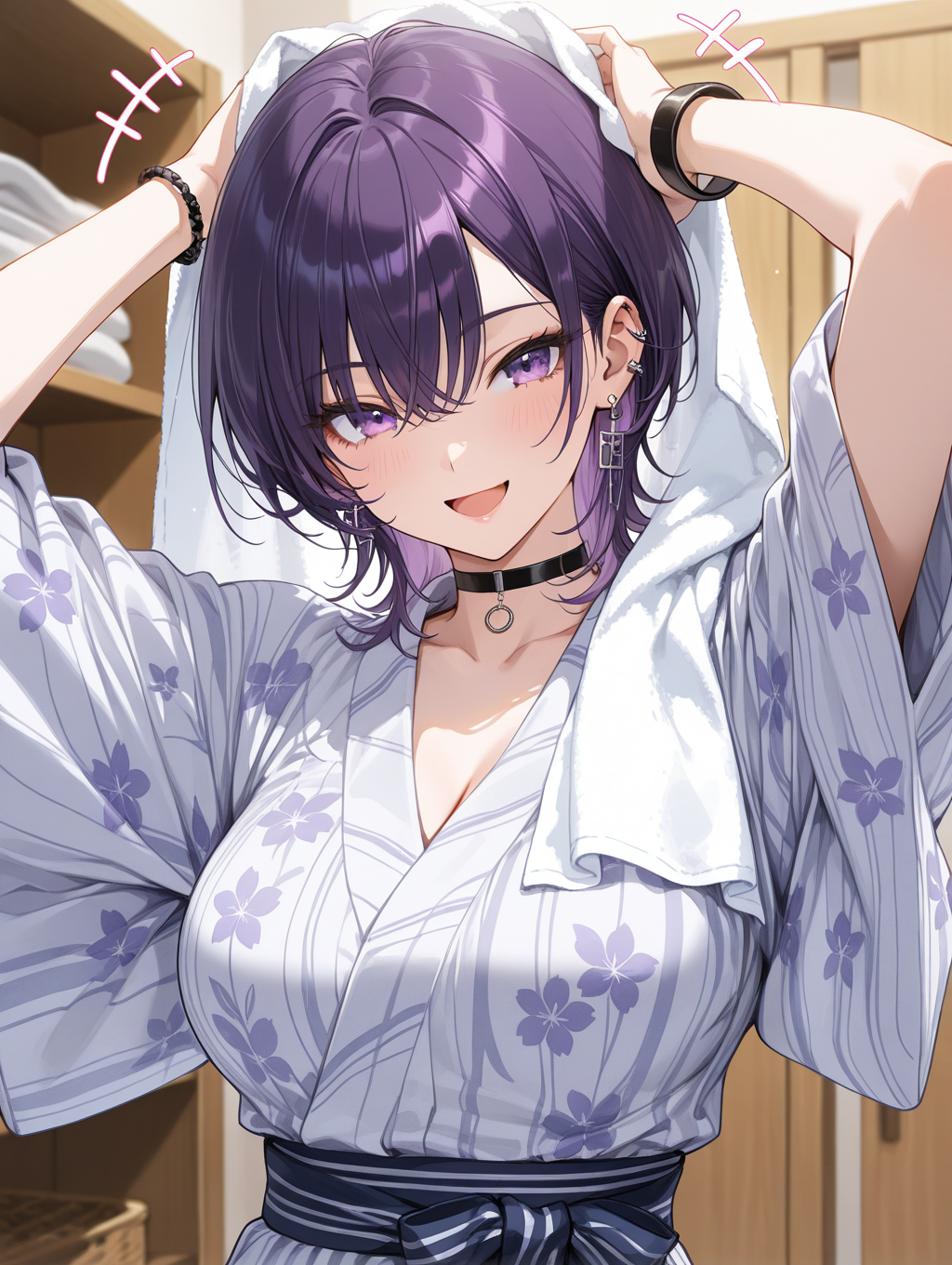 うちの子みやび 温泉上がりに髪を乾かしている〇〇ちゃんシリーズ