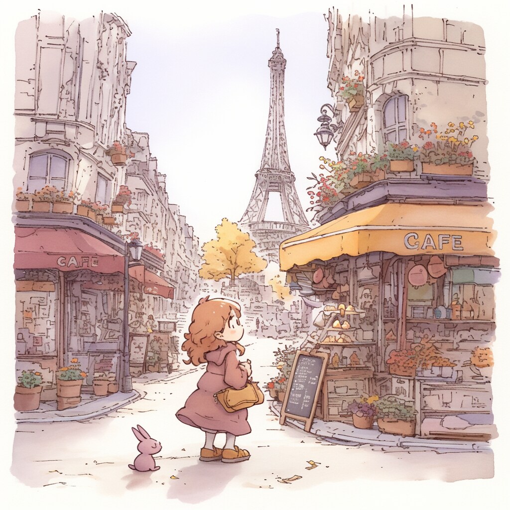 エッフェル塔と女の子 Eiffel Tower and girl