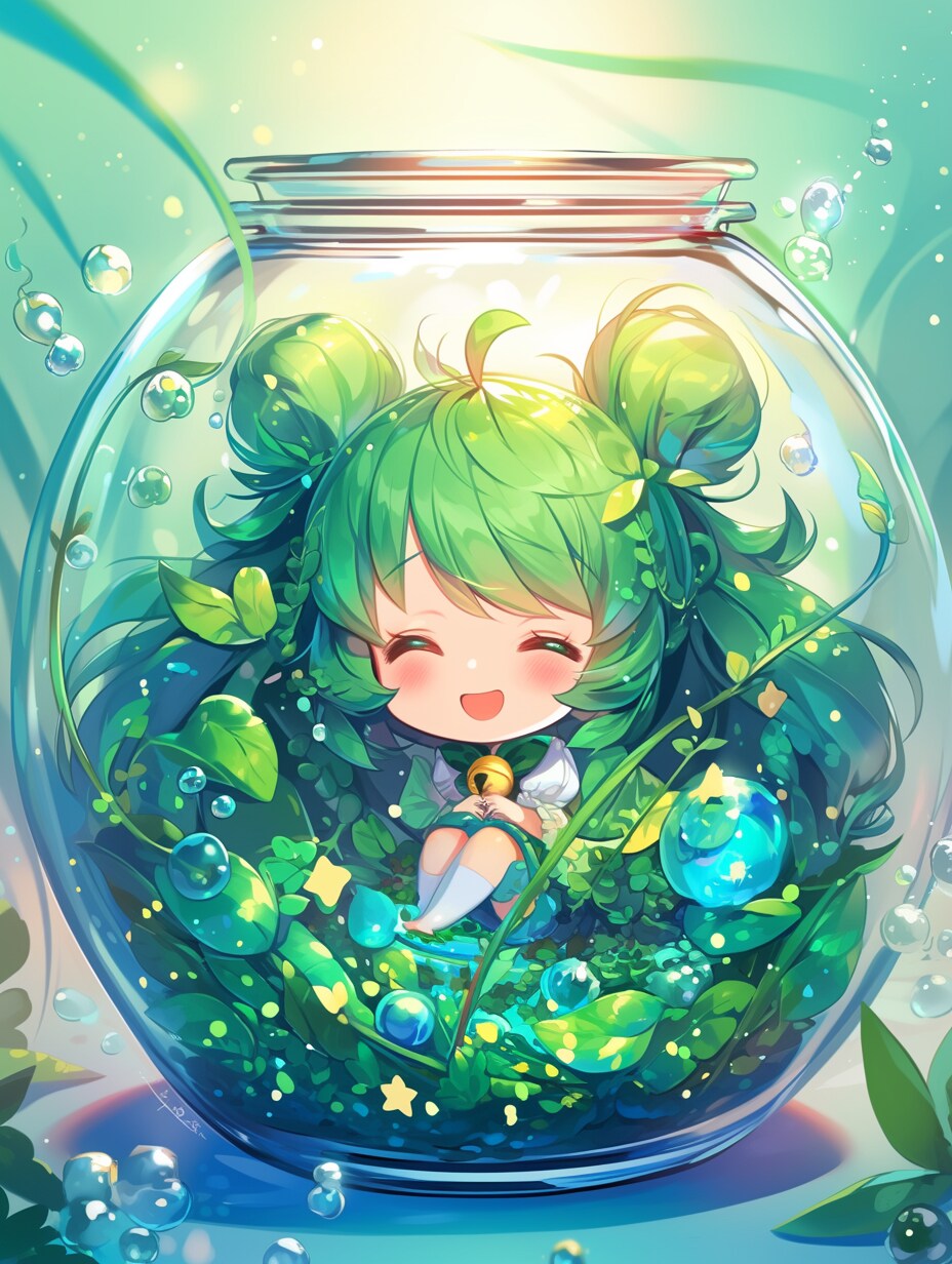 「瓶詰の少女」碧14 | の人気AIイラスト・グラビア