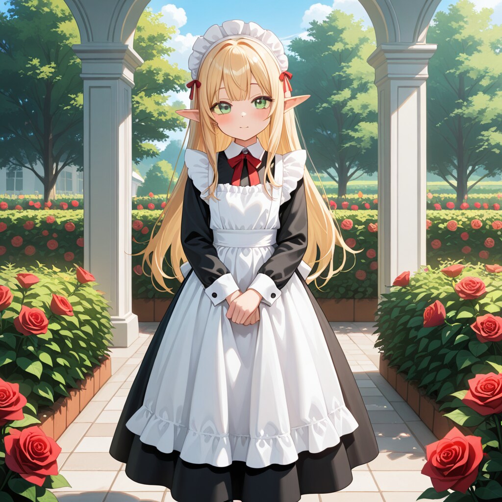 薔薇園のメイドさん