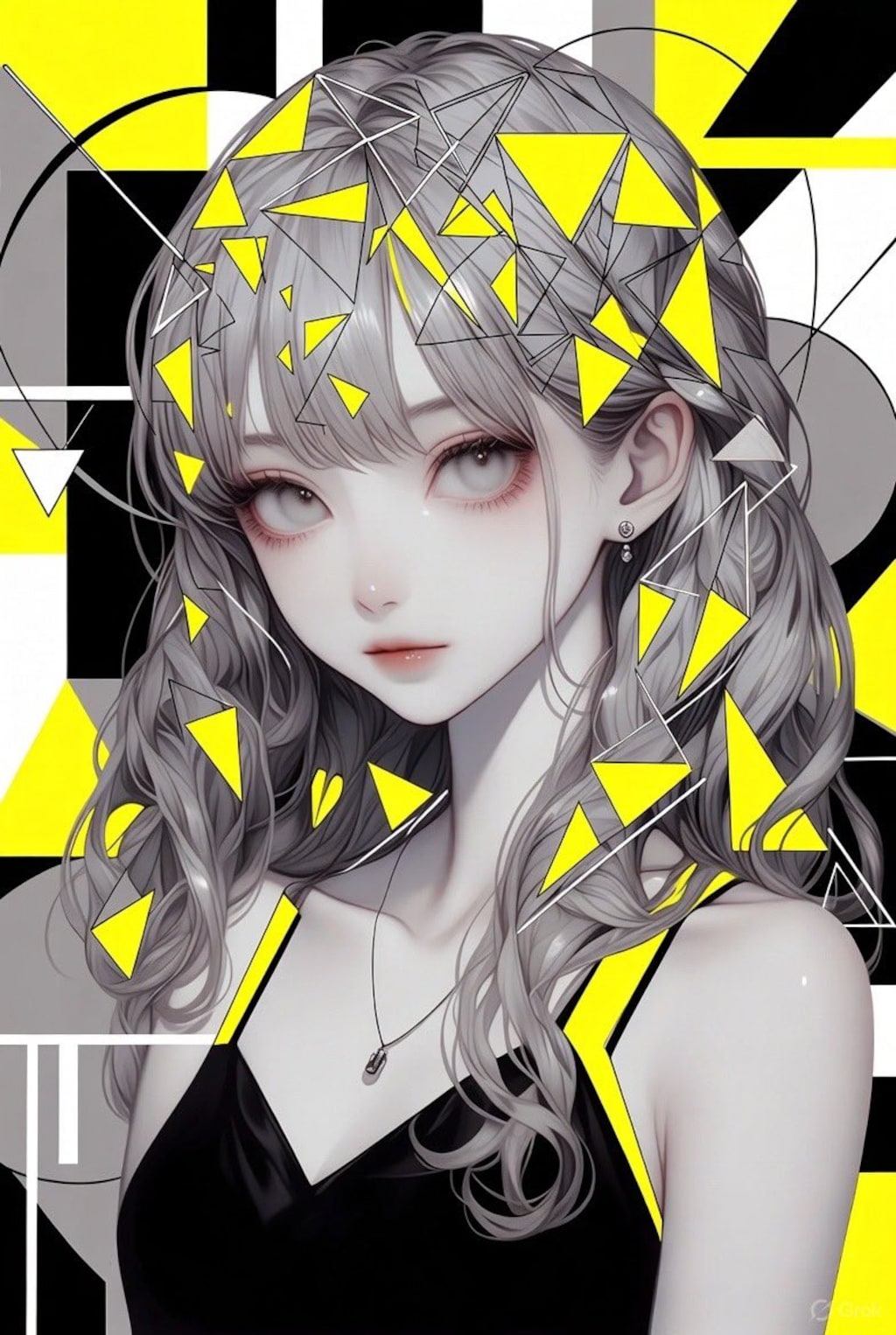 三角に囲まれる