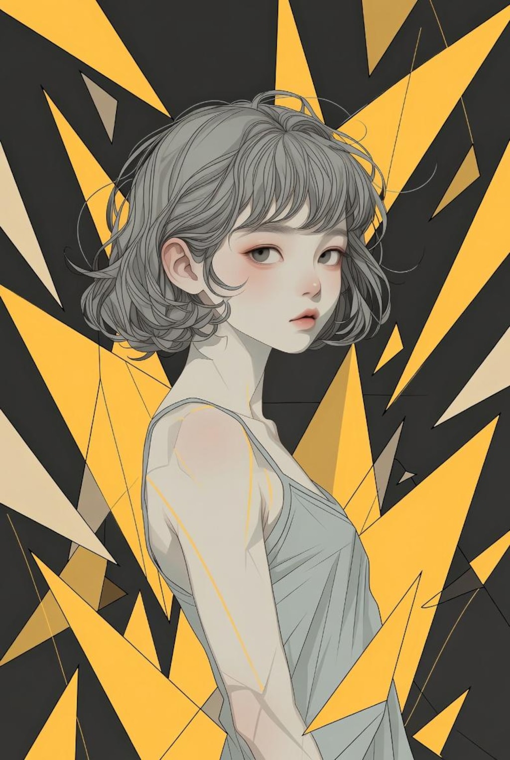 三角に囲まれる