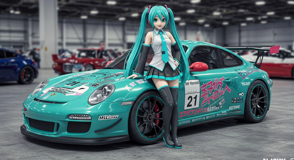 初音ミクとポルシェ911