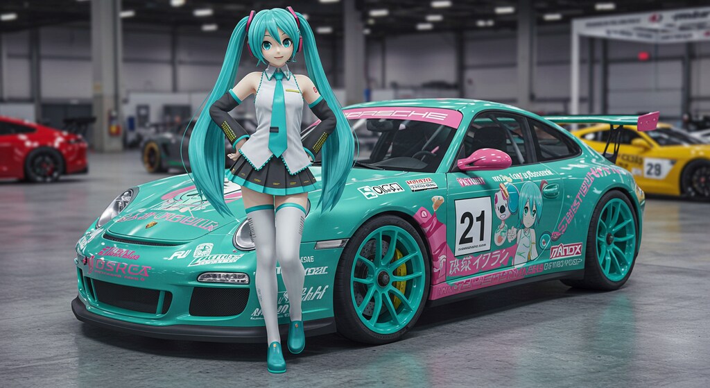 初音ミクとポルシェ911