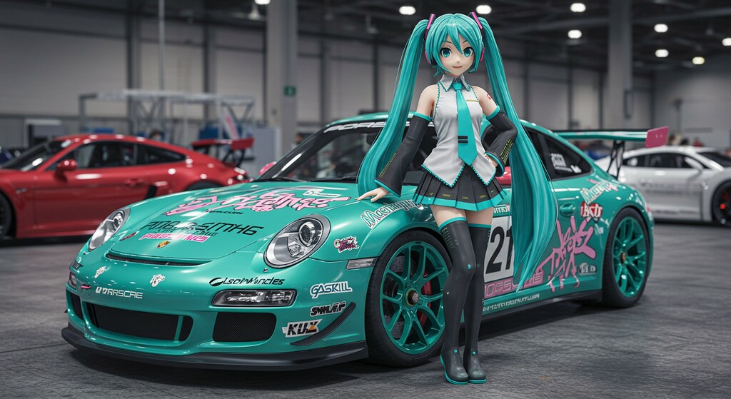 初音ミクとポルシェ911