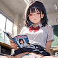 読書するケダマ 2枚目