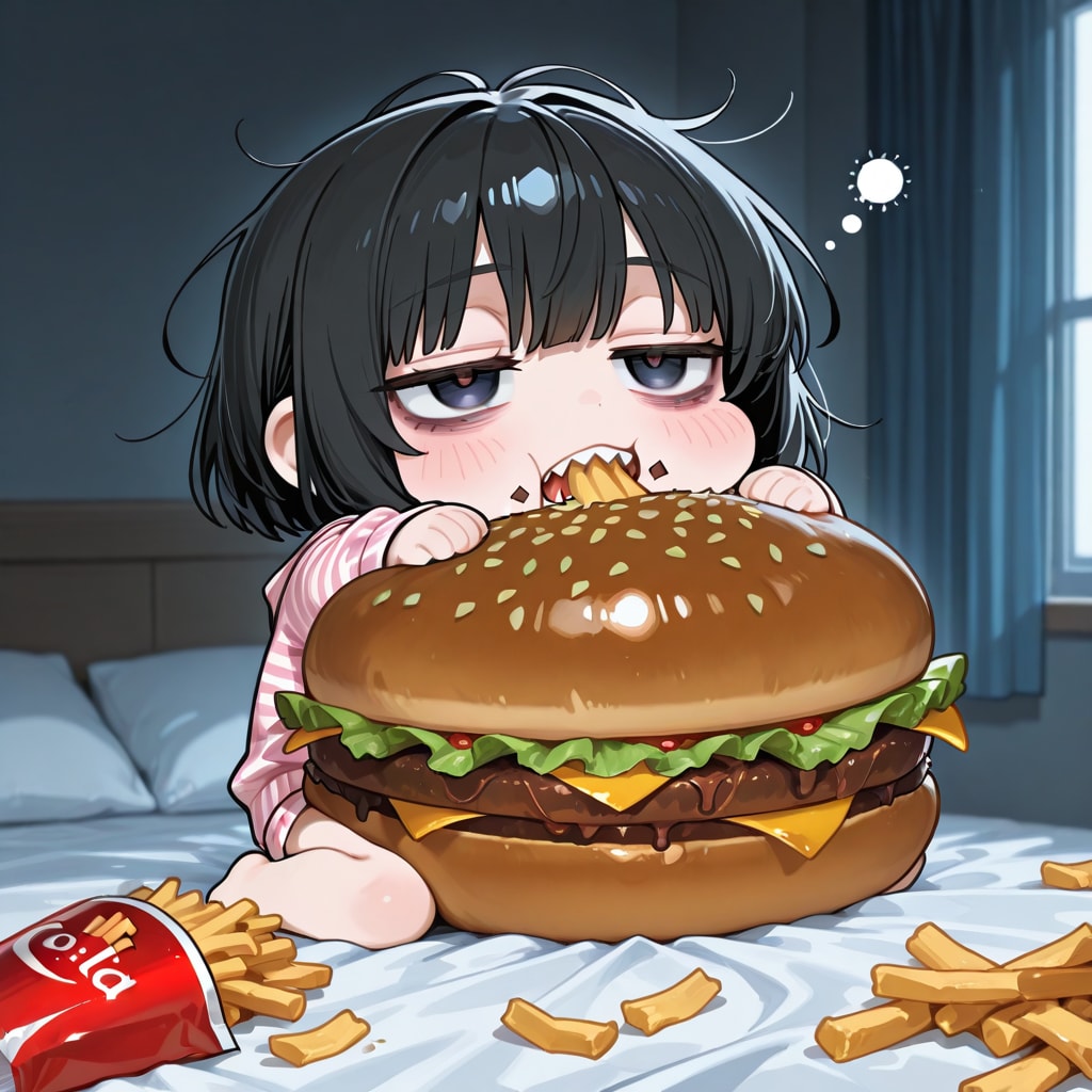 にいちゃん、おハイカロリー🍔🍟🥤 | の人気AIイラスト・グラビア