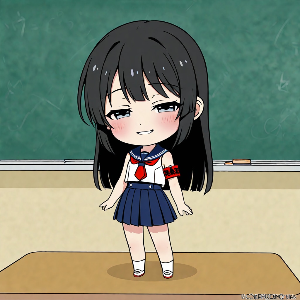 ノースリーブで腕章