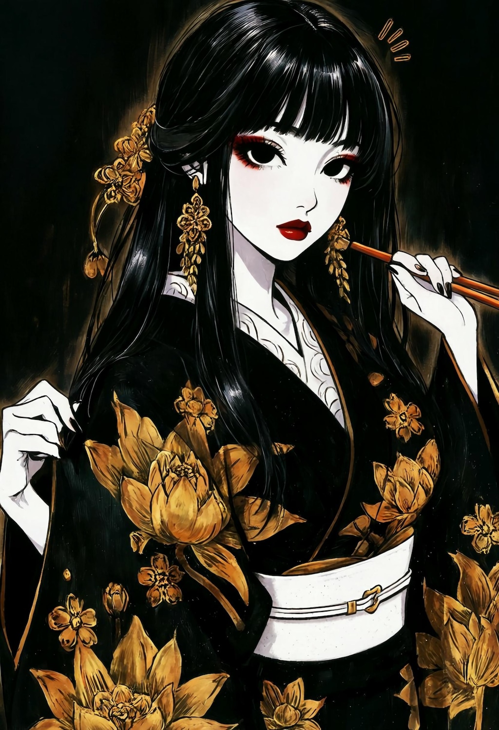 「宵姿金花装束之図