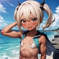 褐色剛毛筋肉貧乳デカ乳輪陥没乳首ちゃん（金） 6枚目