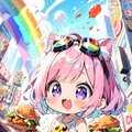 唐揚げとピンク髪ちゃん 3枚目