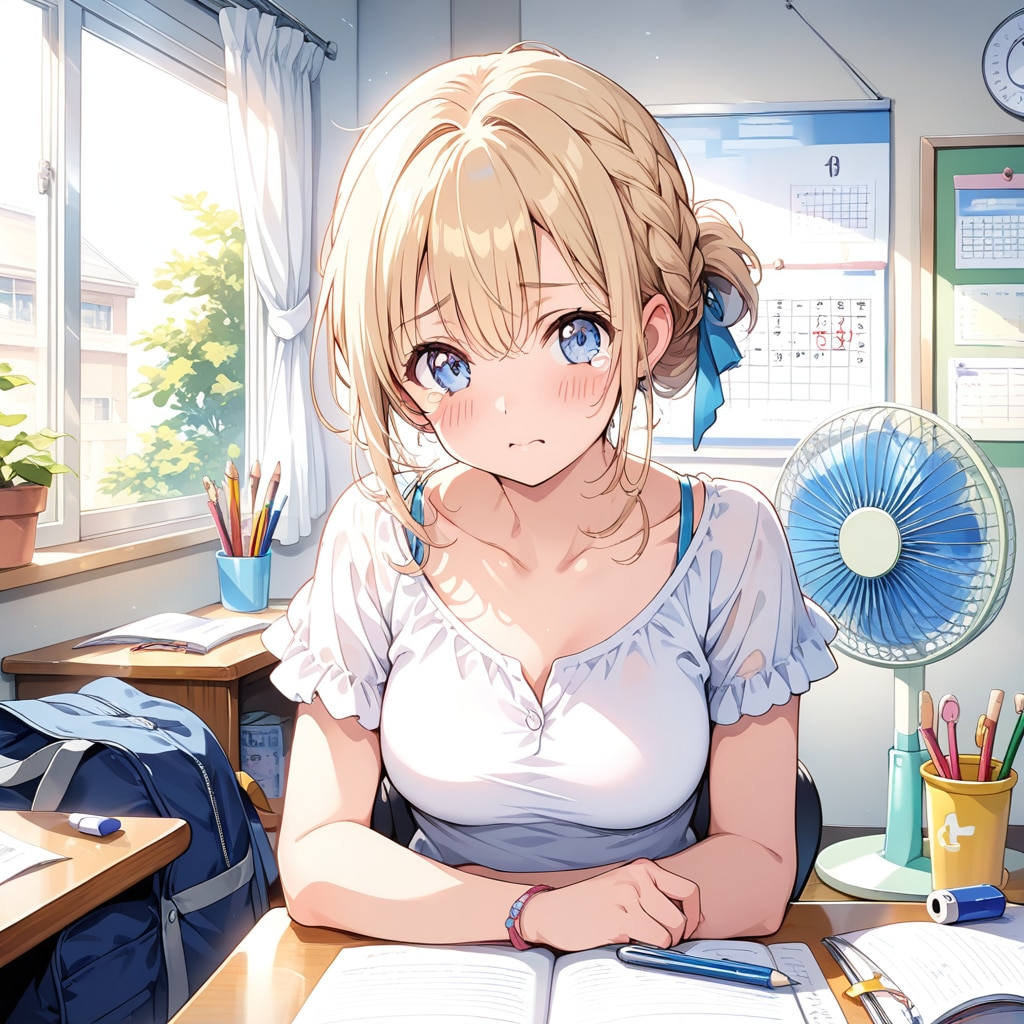 終わらない宿題、残り二日 | の人気AIイラスト・グラビア